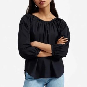 Everlane The Ruched Air Puff Sleeve Blouse